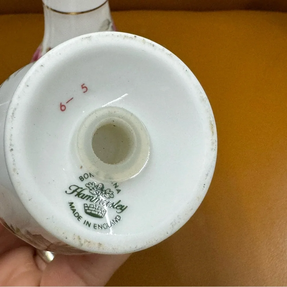 Bone China Salt & Pepper Set Grandmother's Rose by Hammersley Made in England